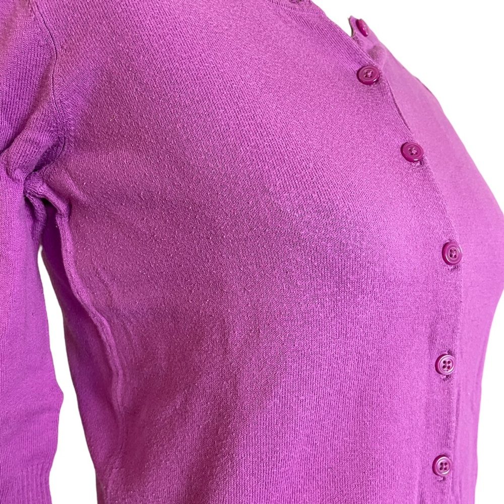 BP purple crew neck 1/2 sleeve cropped cardigan - Picture 3 of 5